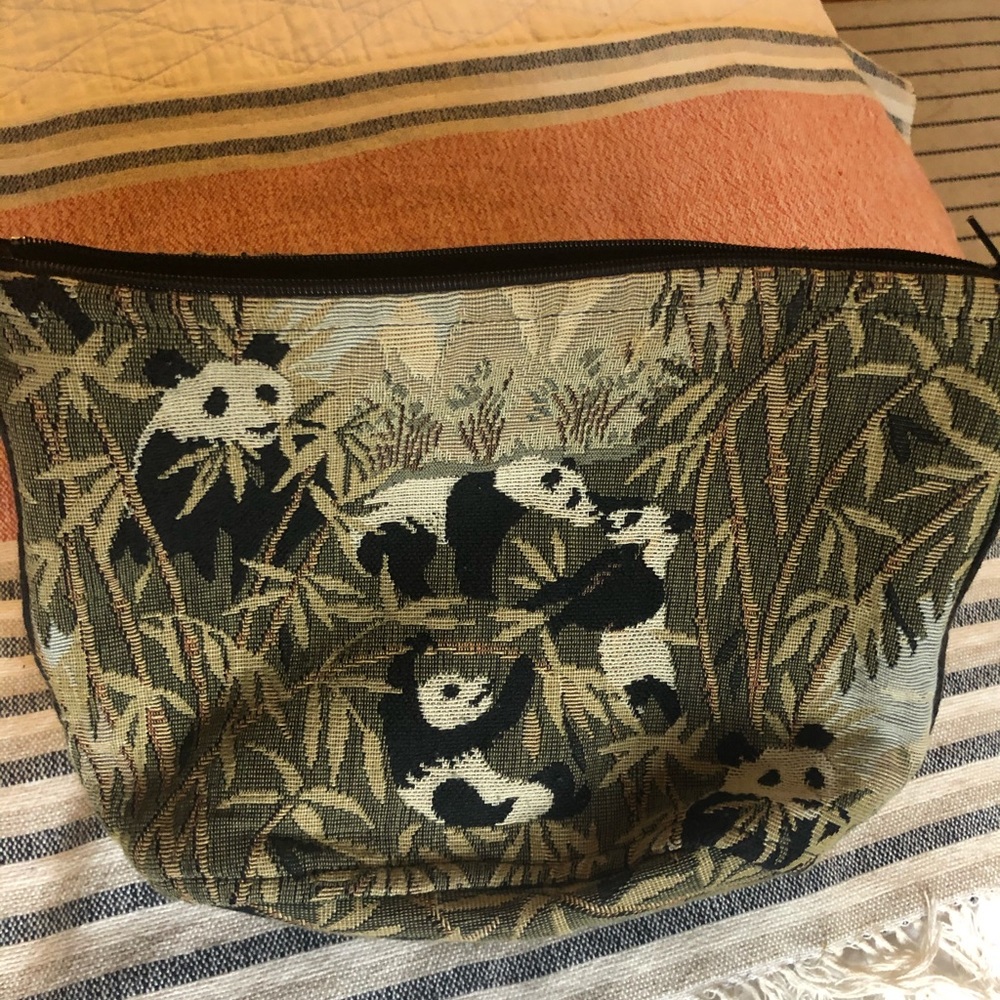 Large vintage panda shoulder purse bag